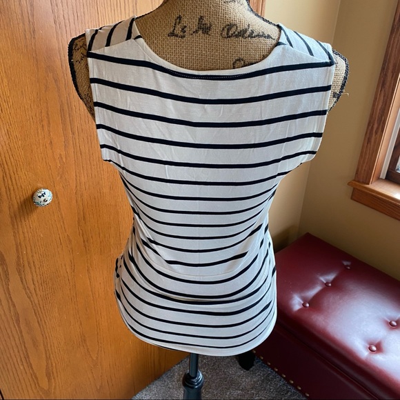 NWT Banana Republic Petites small striped crossover top - Picture 2 of 6
